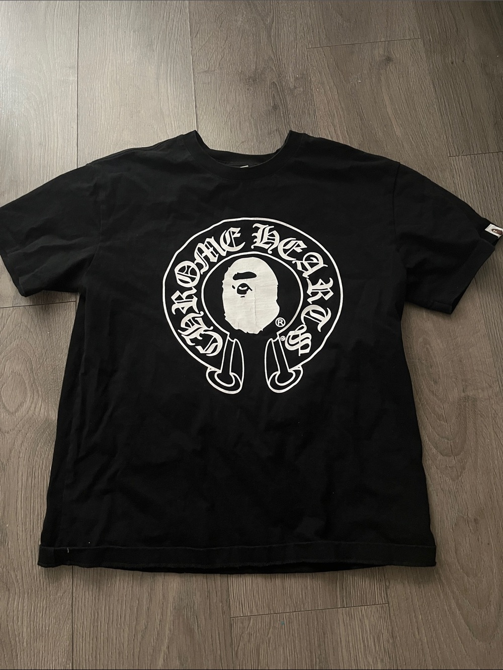 Chrome Hearts Black Tee with White Graphic Crest
